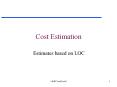 Cost Estimation PowerPoint PPT Presentation