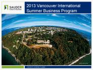 2013 Vancouver International Summer Business Program