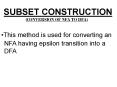 SUBSET CONSTRUCTION PowerPoint PPT Presentation
