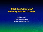 DDR Evolution and Memory Market Trends