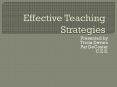 Effective Teaching Strategies PowerPoint PPT Presentation