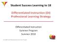 Student Success Learning to 18 Differentiated Instruction (DI) Professional Learning Strategy PowerPoint PPT Presentation