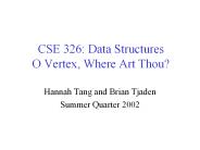 CSE 326: Data Structures O Vertex, Where Art Thou?