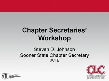 Chapter Secretaries