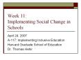 Week 11: Implementing Social Change in Schools PowerPoint PPT Presentation
