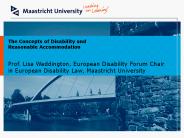 The Concepts of Disability and Reasonable Accommodation