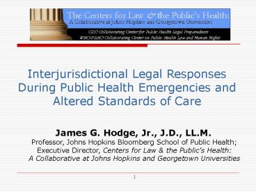 Interjurisdictional Legal Responses During Public Health Emergencies and Altered Standards of Care