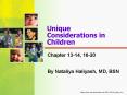 Unique Considerations in Children PowerPoint PPT Presentation