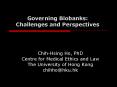 Governing Biobanks: Challenges and Perspectives PowerPoint PPT Presentation