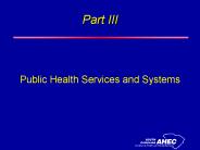 Public Health Services and Systems