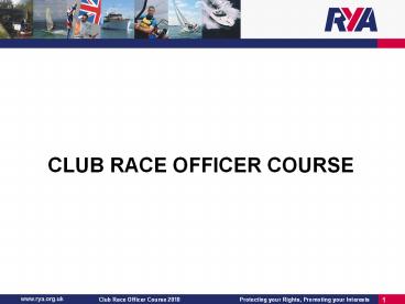 Open Meeting  Race Officers  Certificate