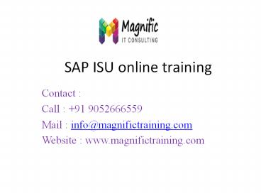 SAP ISU online training