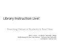 Library Instruction Live! PowerPoint PPT Presentation