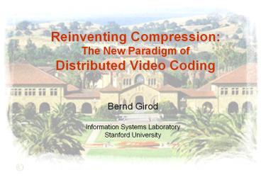 Reinventing Compression: The New Paradigm of Distributed Video Coding
