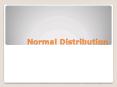 Normal Distribution PowerPoint PPT Presentation
