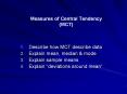 Measures of Central Tendency (MCT) PowerPoint PPT Presentation