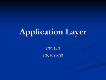 PPT – Application Layer PowerPoint presentation | free to view - id ...