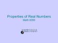 Properties of Real Numbers Math 0099 PowerPoint PPT Presentation
