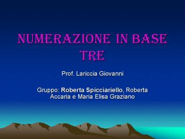 Numerazione in base tre