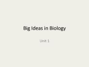 Big Ideas in Biology