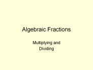 Algebraic Fractions