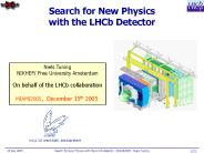 Search for New Physics with the LHCb Detector