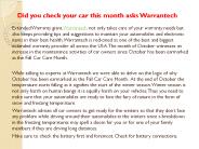 Did you check your car this month asks Warrantech