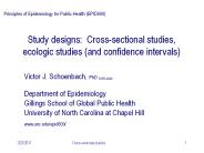 Study designs: Cross-sectional studies, ecologic studies (and confidence intervals)