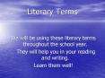 Literary Terms PowerPoint PPT Presentation