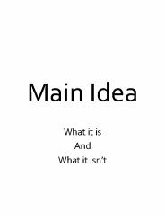 Main Idea