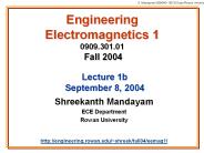 Engineering Electromagnetics 1 0909.301.01 Fall 2004