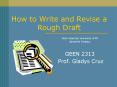 How to Write and Revise a Rough Draft PowerPoint PPT Presentation