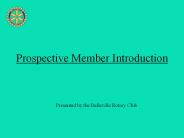 Prospective Member Introduction