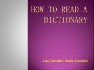 How to read a dictionary
