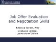 Job Offer Evaluation and Negotiation Skills PowerPoint PPT Presentation