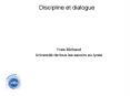 Discipline et dialogue PowerPoint PPT Presentation