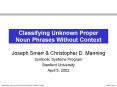 Classifying Unknown Proper Noun Phrases Without Context PowerPoint PPT Presentation