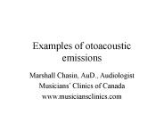 Examples of otoacoustic emissions