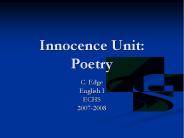 Innocence Unit: Poetry