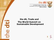 the dti, Trade and
