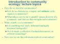 Introduction to community ecology: lecture topics PowerPoint PPT Presentation