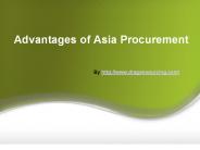 Asia Procurement Advantages