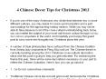4 Chinese Decor Tips for Christmas 2013 PowerPoint PPT Presentation