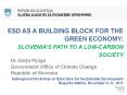 ESD AS A BUILDING BLOCK FOR THE GREEN ECONOMY:  SLOVENIA PowerPoint PPT Presentation