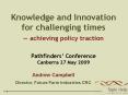 Knowledge and Innovation for challenging times  PowerPoint PPT Presentation