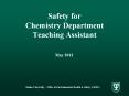 Safety for Chemistry Department Teaching Assistant PowerPoint PPT Presentation