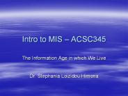 Intro to MIS 