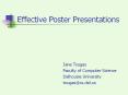 Effective Poster Presentations PowerPoint PPT Presentation