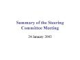 Summary of the Steering Committee Meeting PowerPoint PPT Presentation