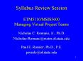 Syllabus Review Session  ETM5110/MSIS5600 Managing Virtual Project Teams PowerPoint PPT Presentation